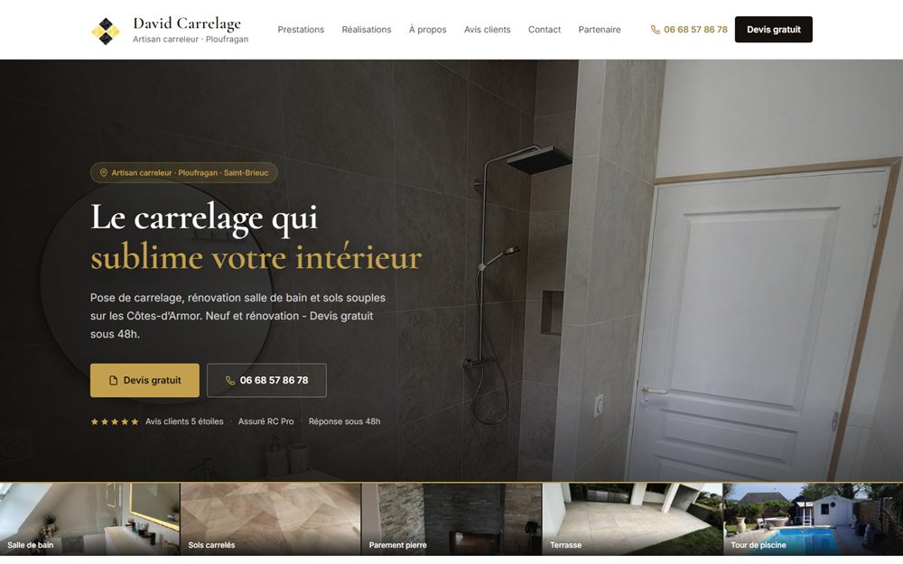 Capture du site davidcarrelage.pro (David Carrelage)