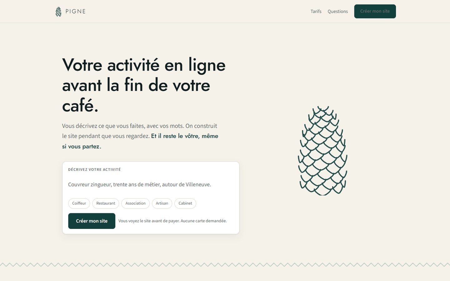 Capture du site pigne.site (Pigne)
